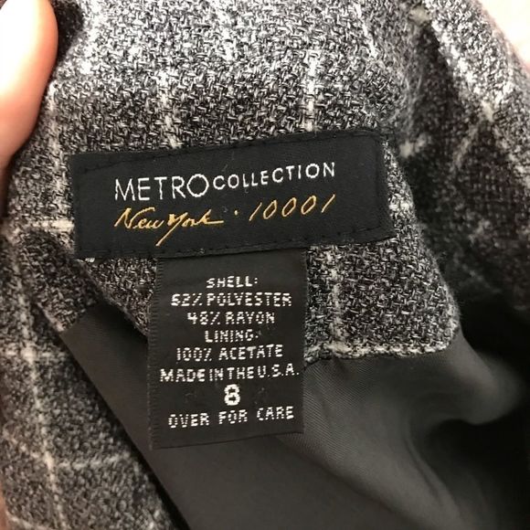 Metro Collection New York Women’s Check Blazer 8 - Picture 3 of 3